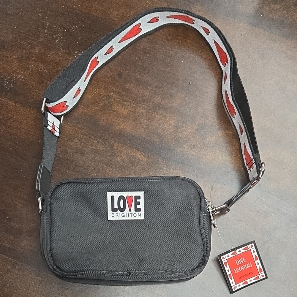 Brighton Black Belt Bag with Heart Strap